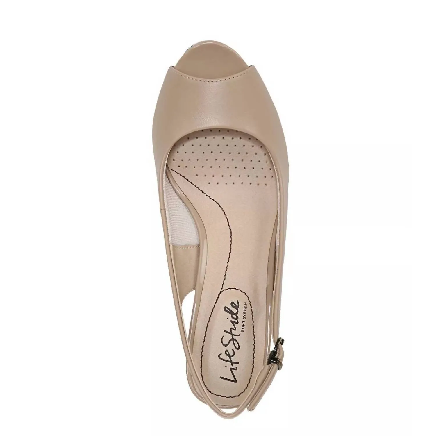 Women's Slingback Peep Toe Pumps Heels In Silky Taupe