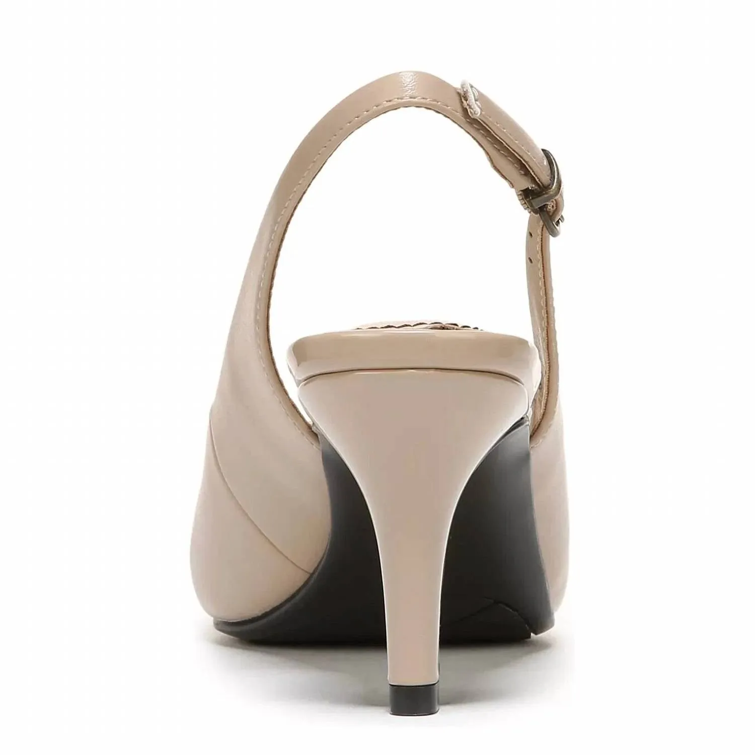 Women's Slingback Peep Toe Pumps Heels In Silky Taupe
