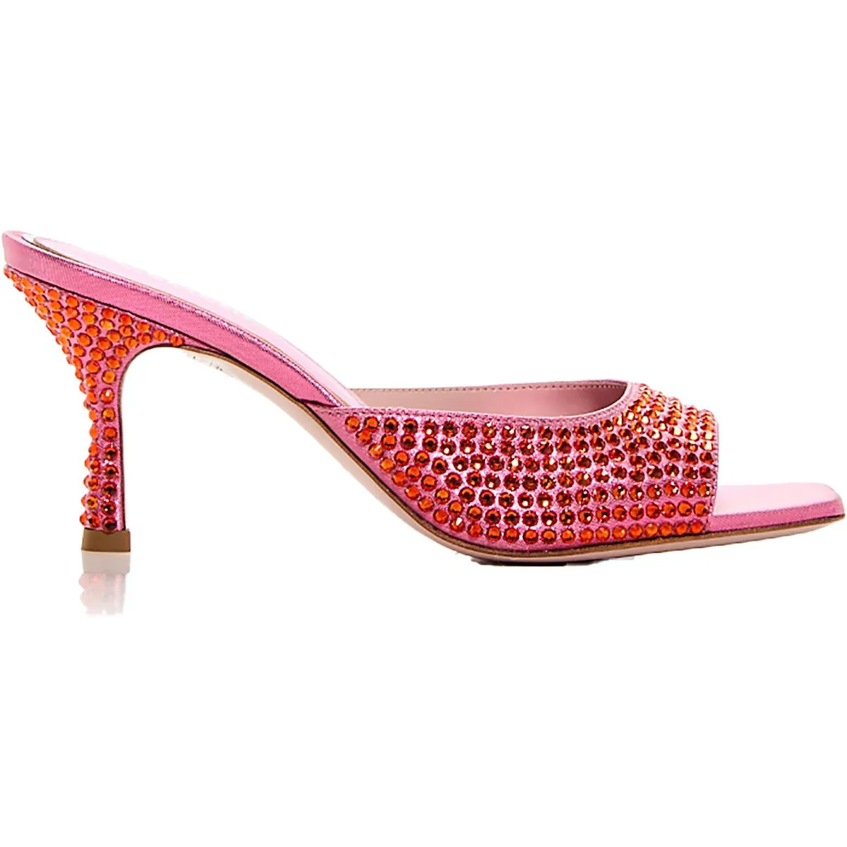 Womens Slip On Open Toe Heels