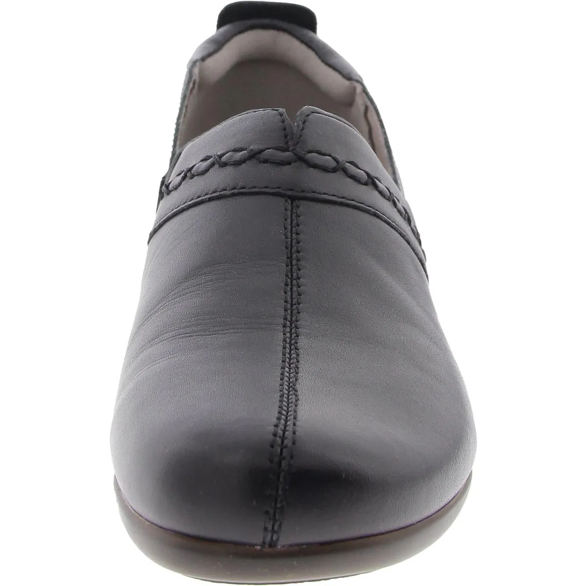 Womens Solid Leather Flat Shoes