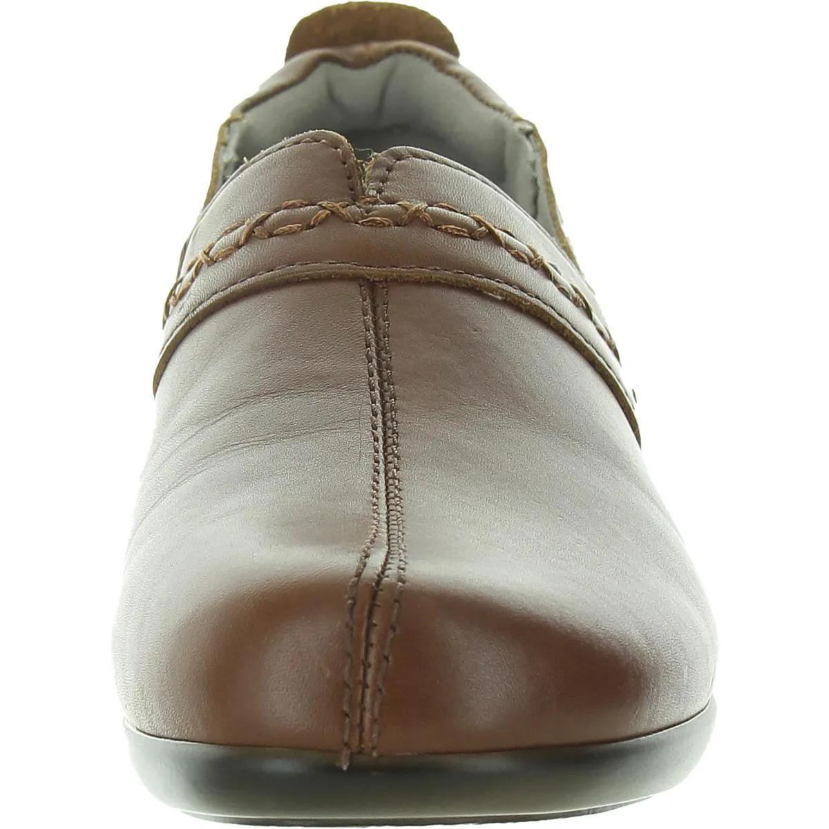 Womens Solid Leather Flat Shoes