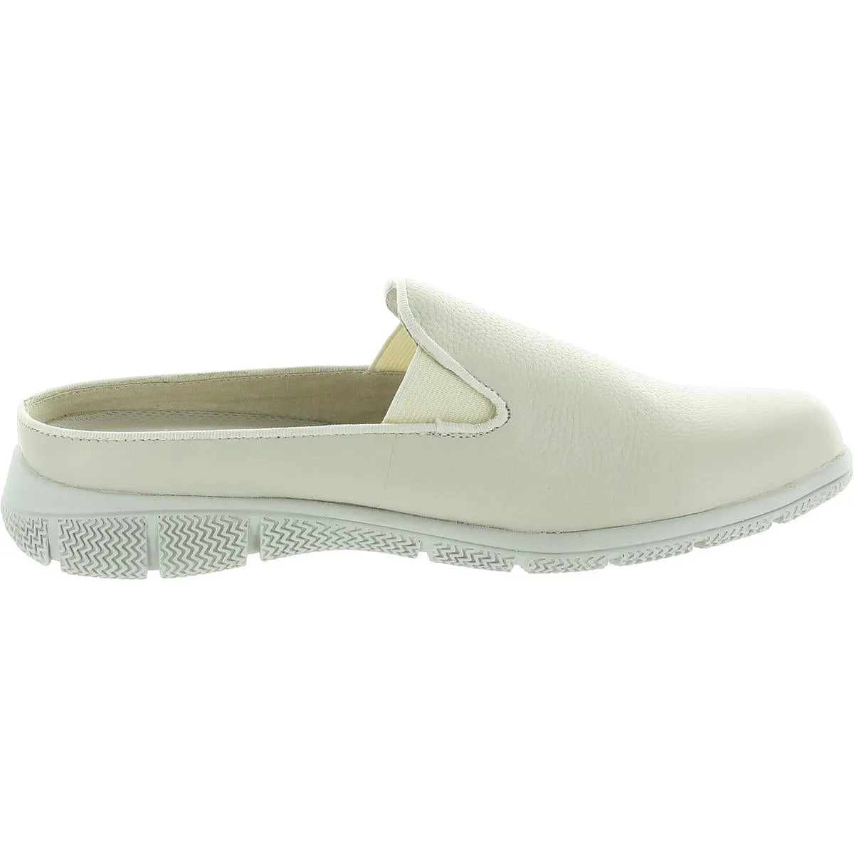 Womens Solid Leather Mules