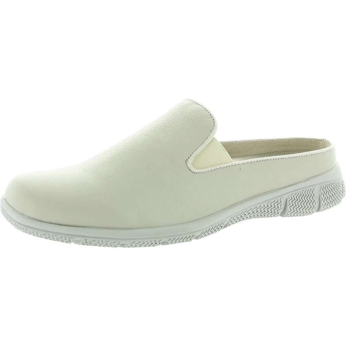 Womens Solid Leather Mules