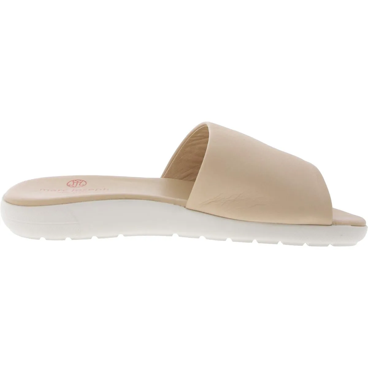 Womens Solid Leather Slide Sandals