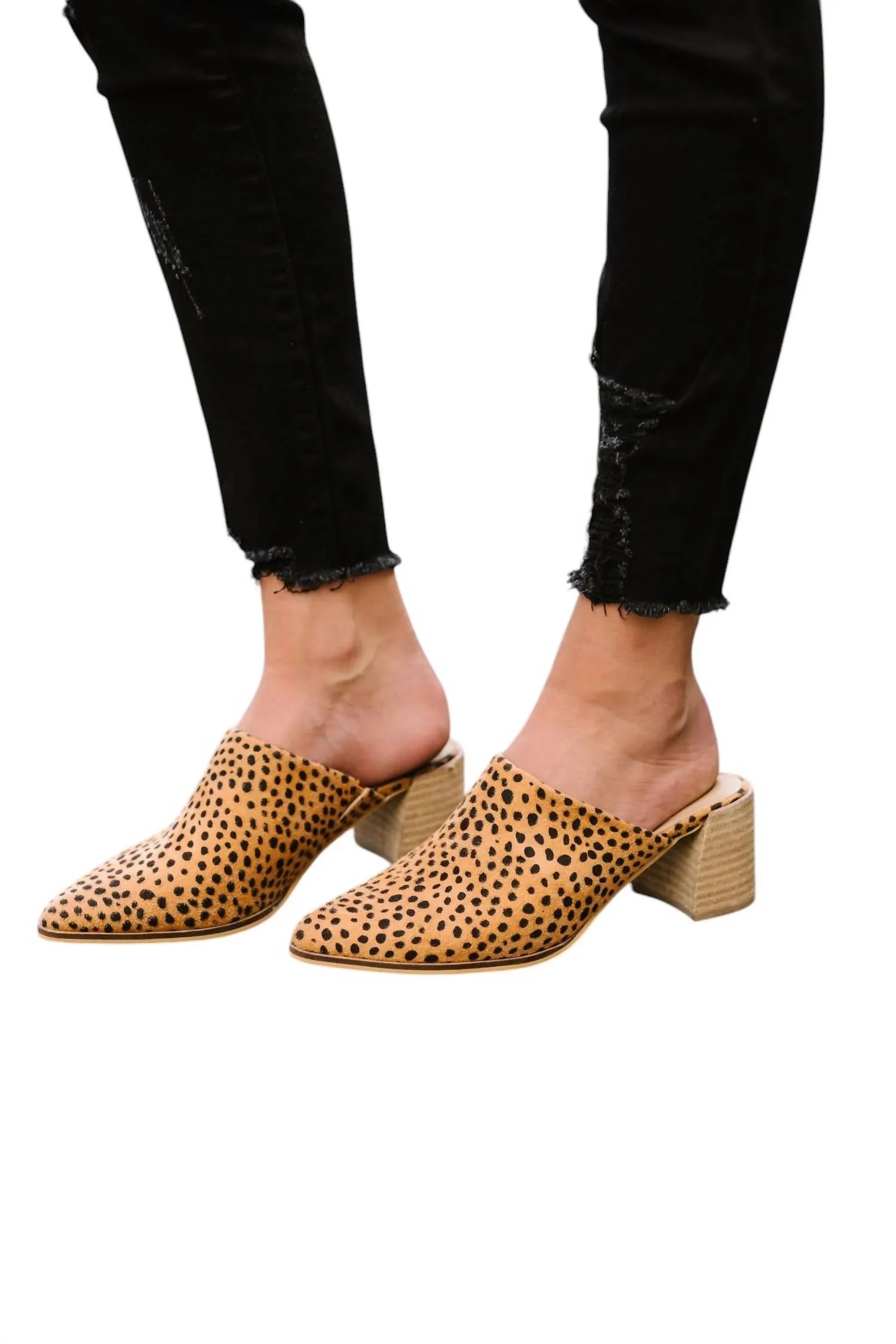 Women's Spotted Mules In Cheetah