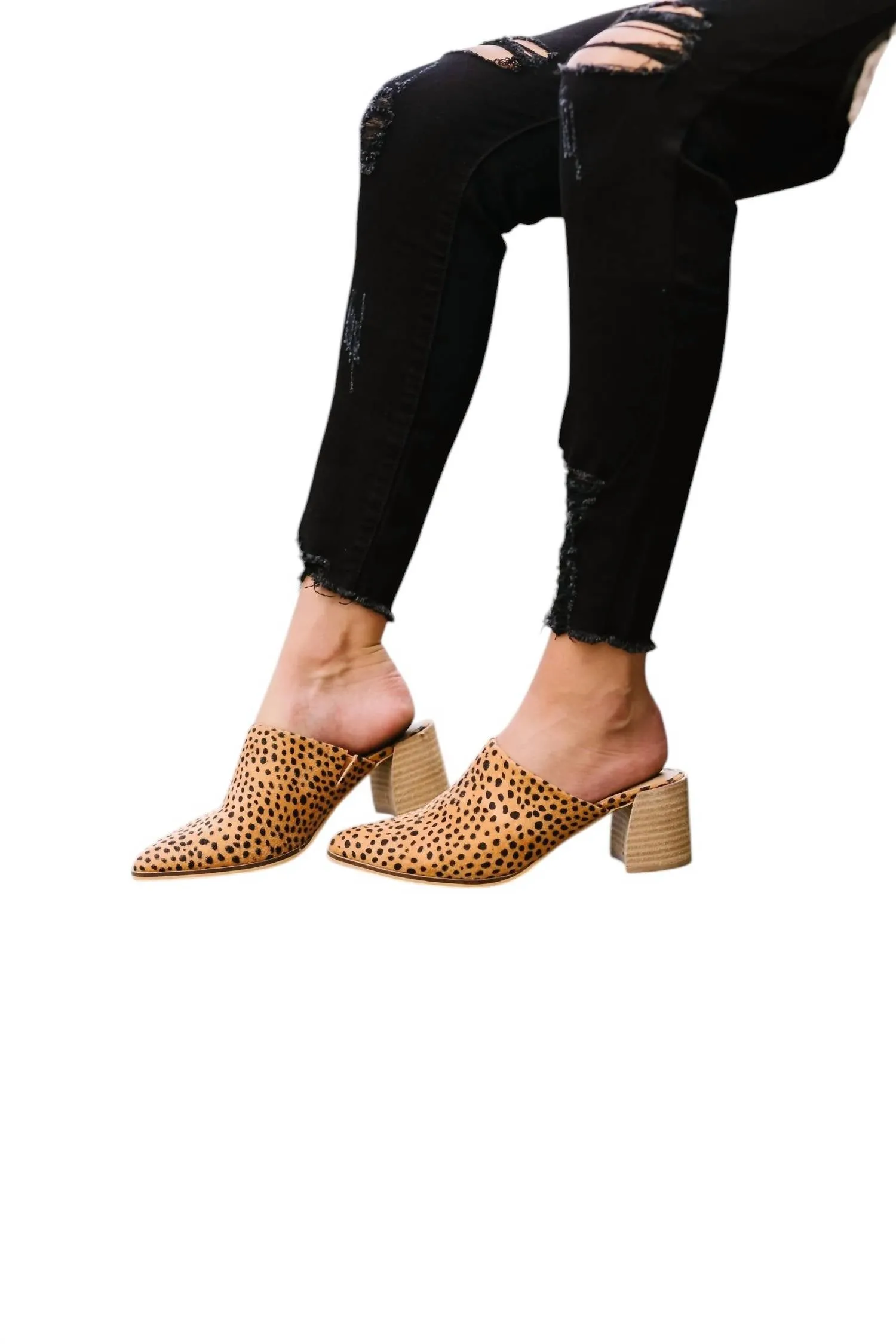 Women's Spotted Mules In Cheetah