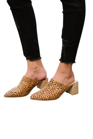 Women's Spotted Mules In Cheetah