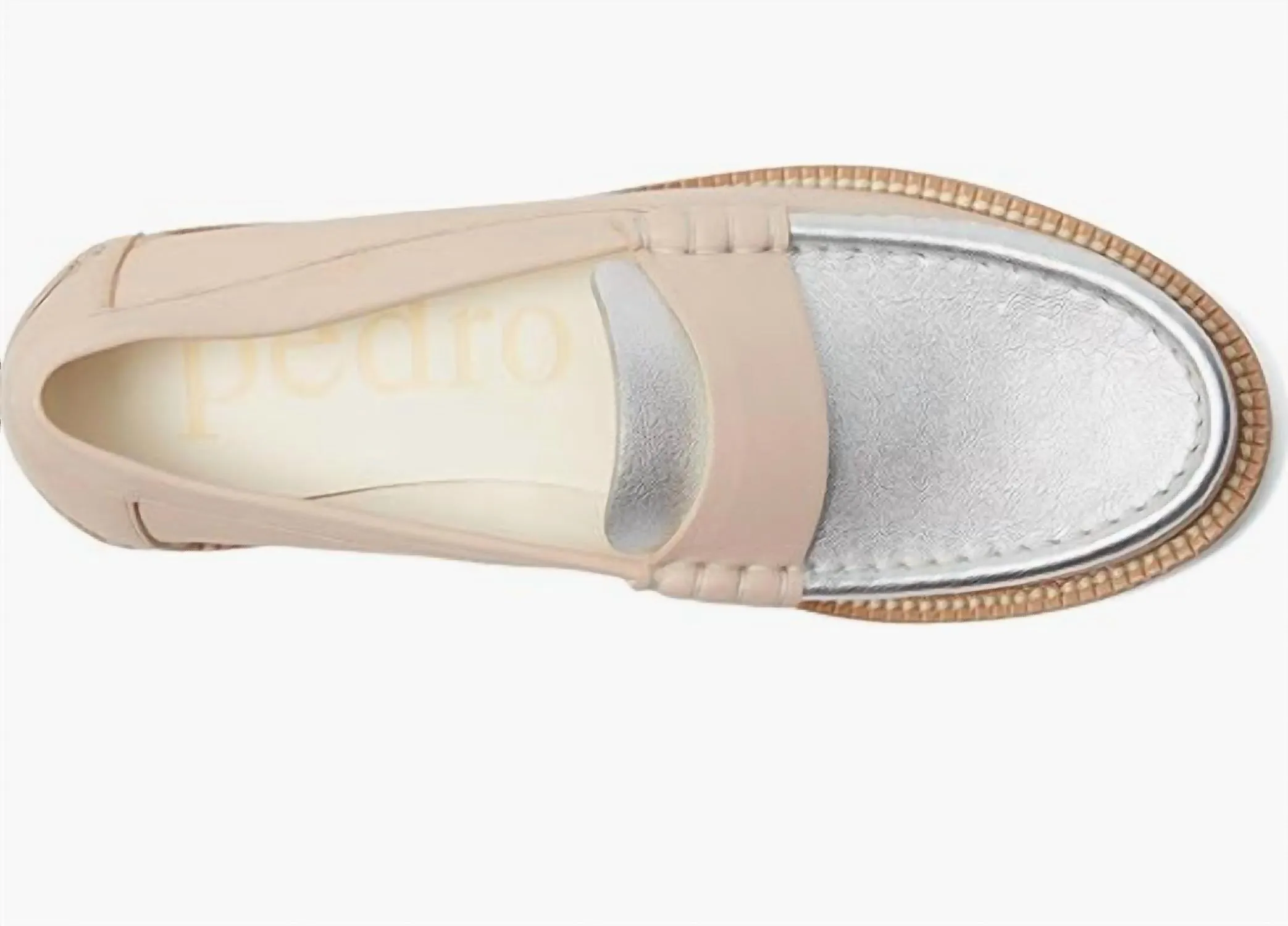 Women's Stina Loafer Shoe In Buff-Silver Accent