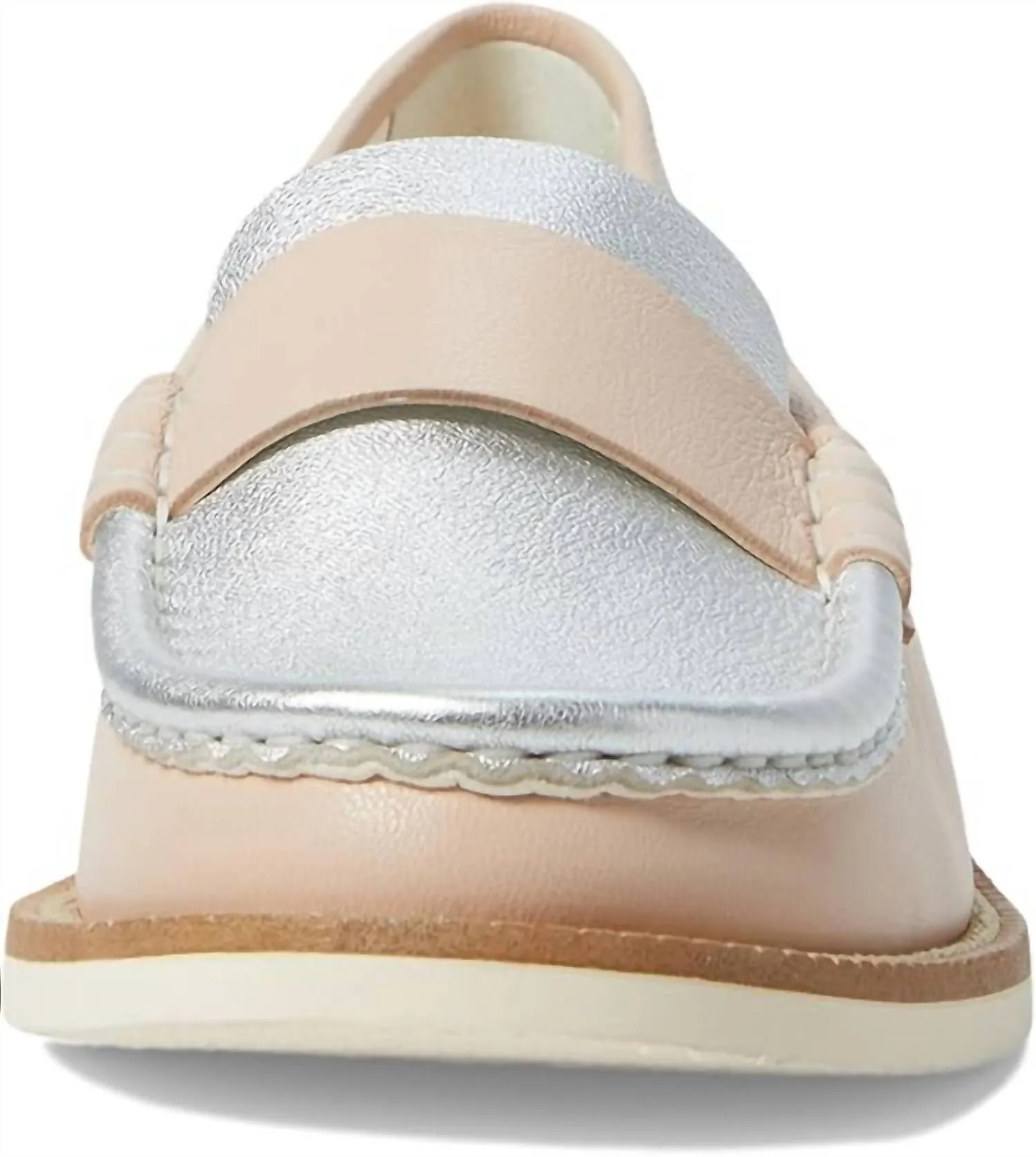 Women's Stina Loafer Shoe In Buff-Silver Accent