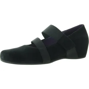 Womens Strappy Faux Suede Wedge Heels