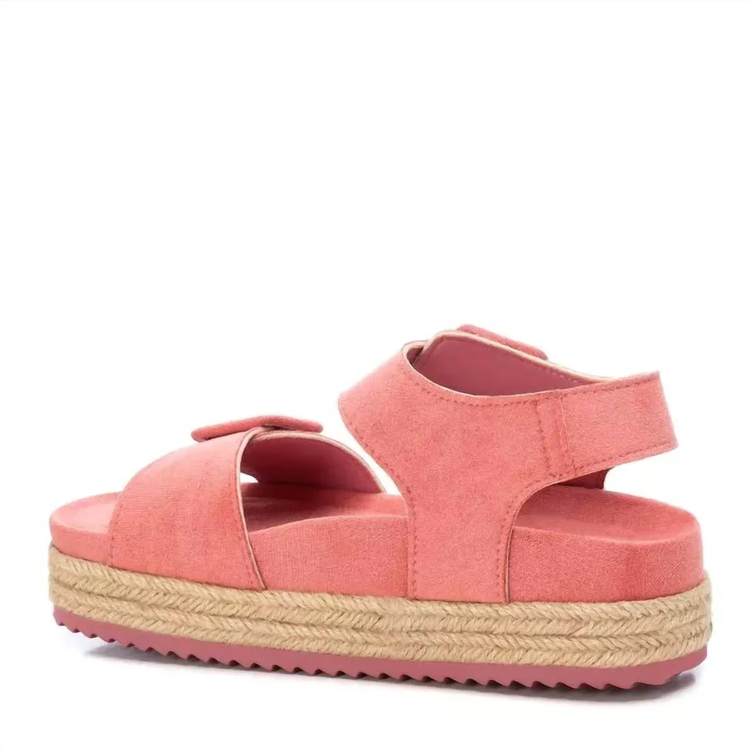 Women's Suede Flatform Sandals In Light/pastel Red