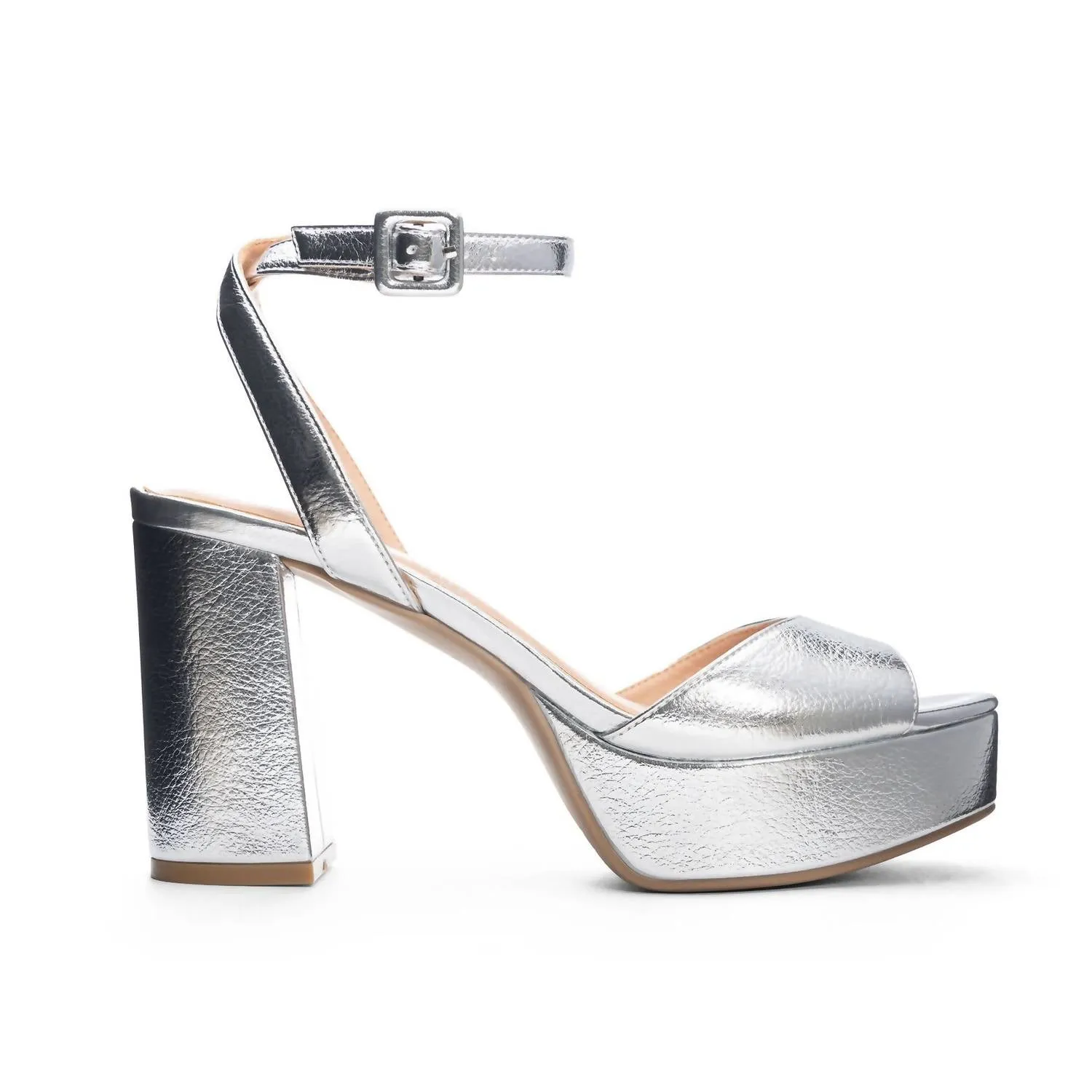 Women's Theresa Platform Heels In Silver Metallic
