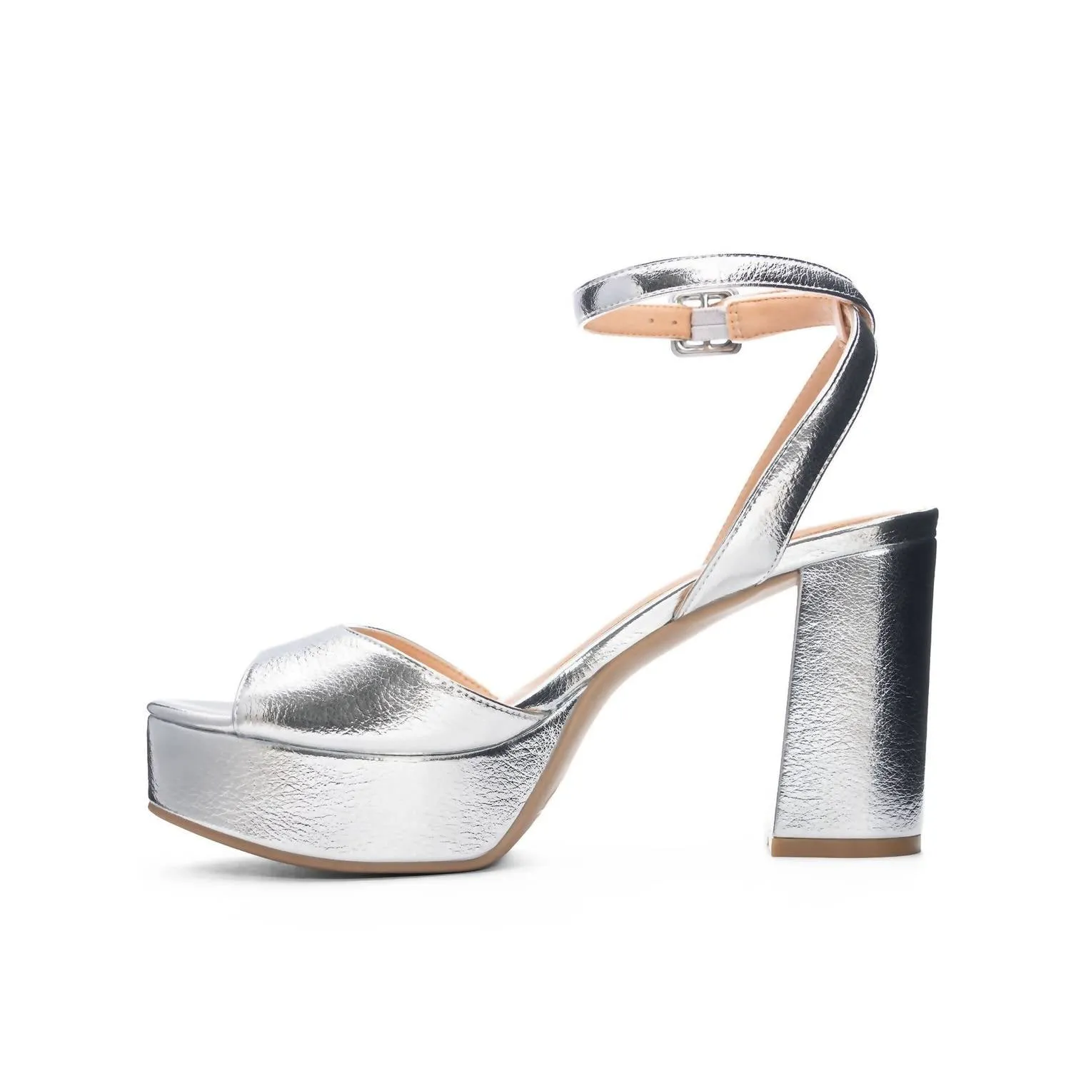 Women's Theresa Platform Heels In Silver Metallic