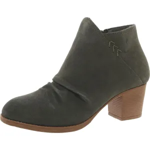 Womens Water Repellent Leather Block Heels