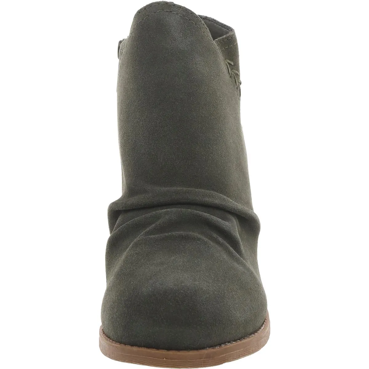 Womens Water Repellent Leather Block Heels
