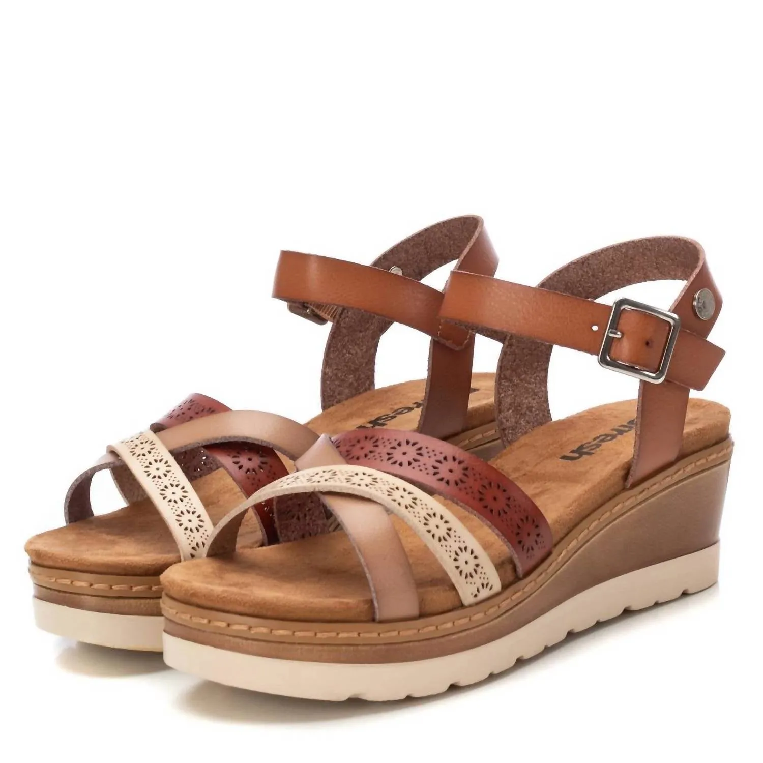 Women's Wedge Sandals In Camel