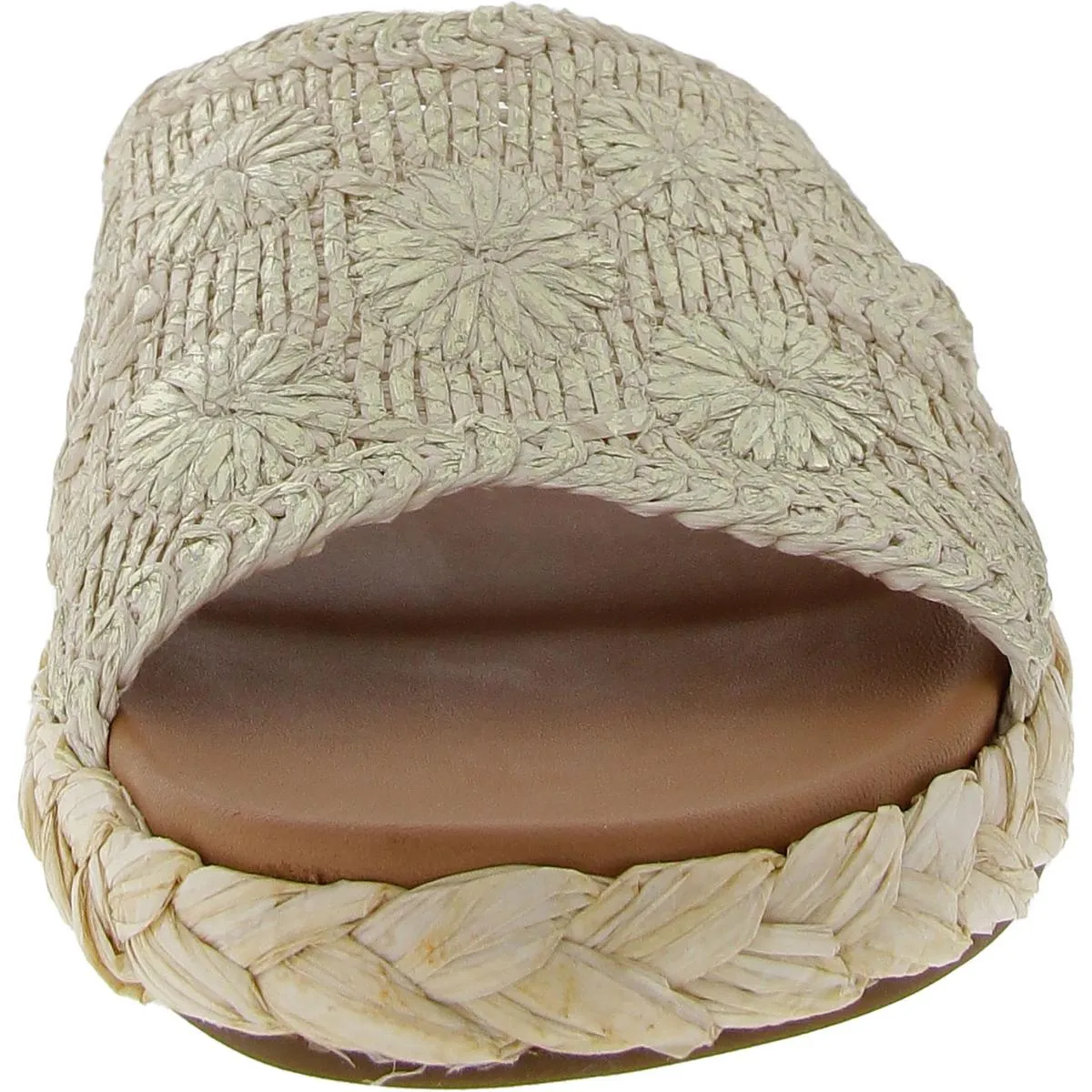 Womens Woven Manmade Slide Sandals