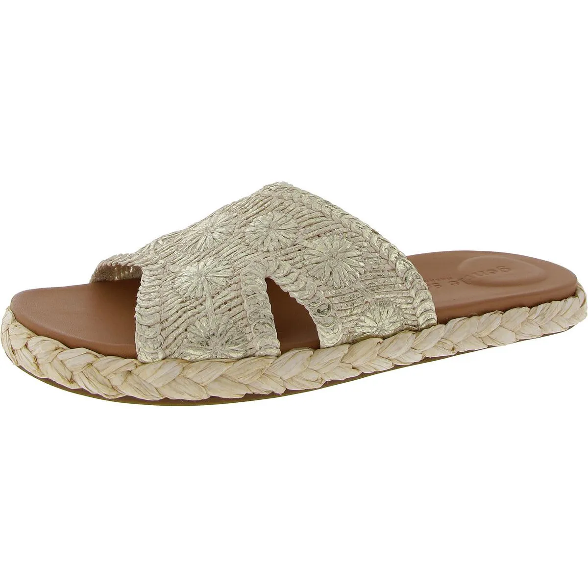 Womens Woven Manmade Slide Sandals