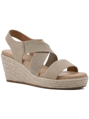 YANDA Womens Comfort Insole Faux Suede Wedge Sandals