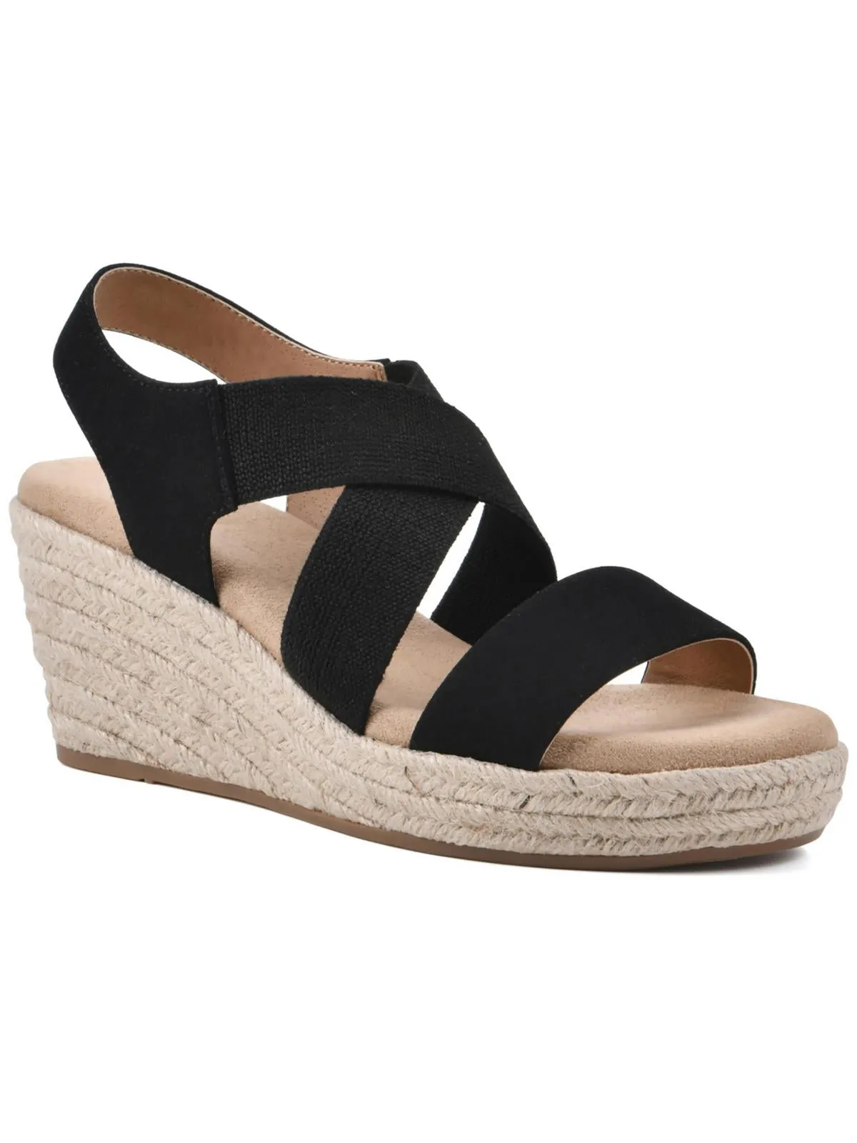 YANDA Womens Comfort Insole Faux Suede Wedge Sandals