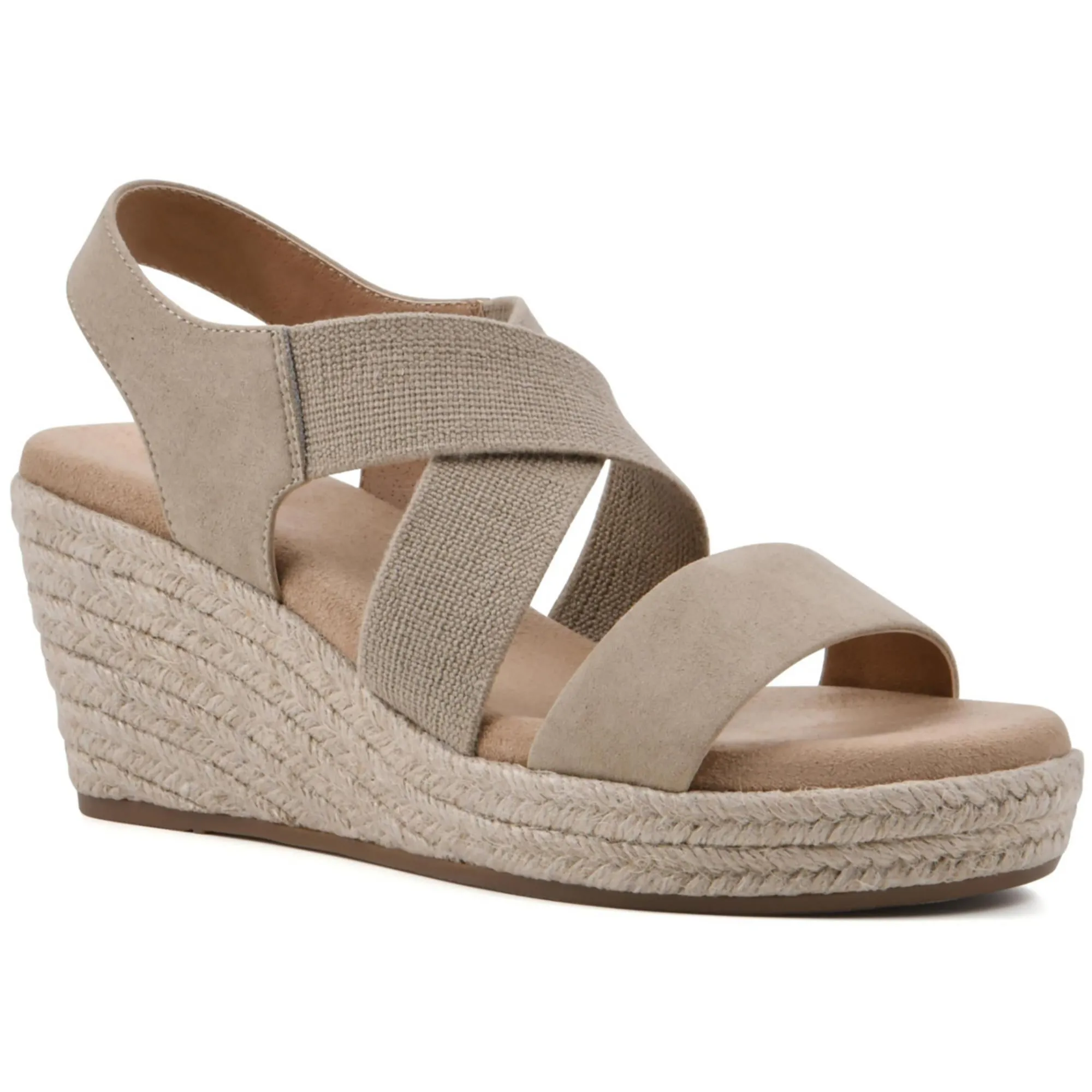 YANDA Womens Comfort Insole Faux Suede Wedge Sandals