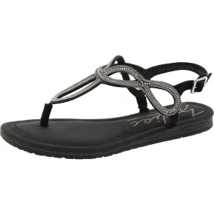 Yara Womens Embellished Man Made Thong Sandals