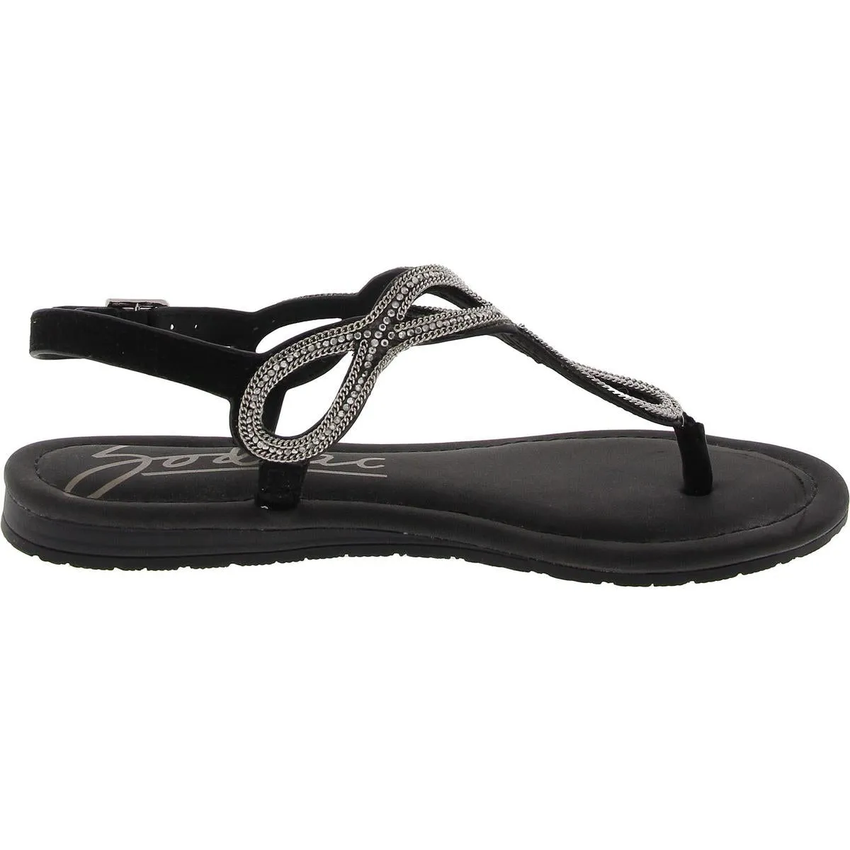Yara Womens Embellished Man Made Thong Sandals