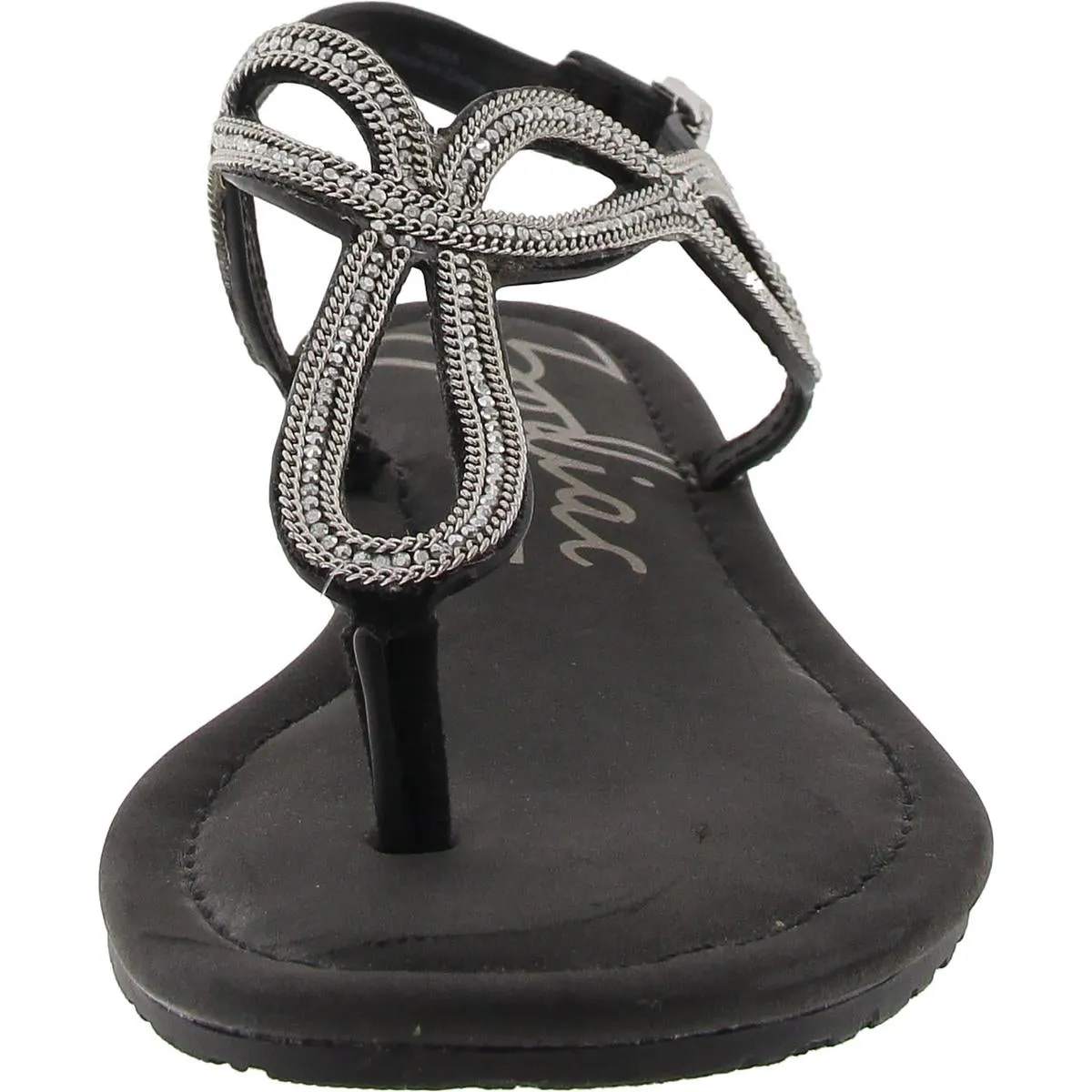 Yara Womens Embellished Man Made Thong Sandals