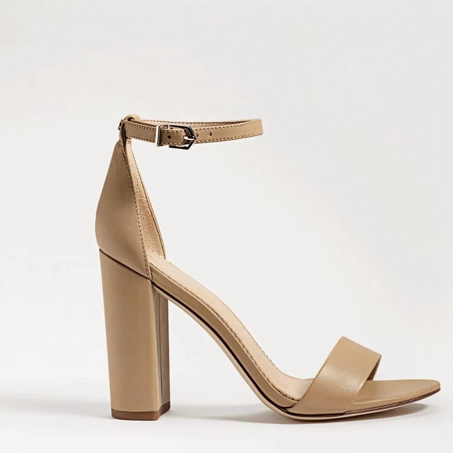Yaro Block Heel Sandal In Soft Beige
