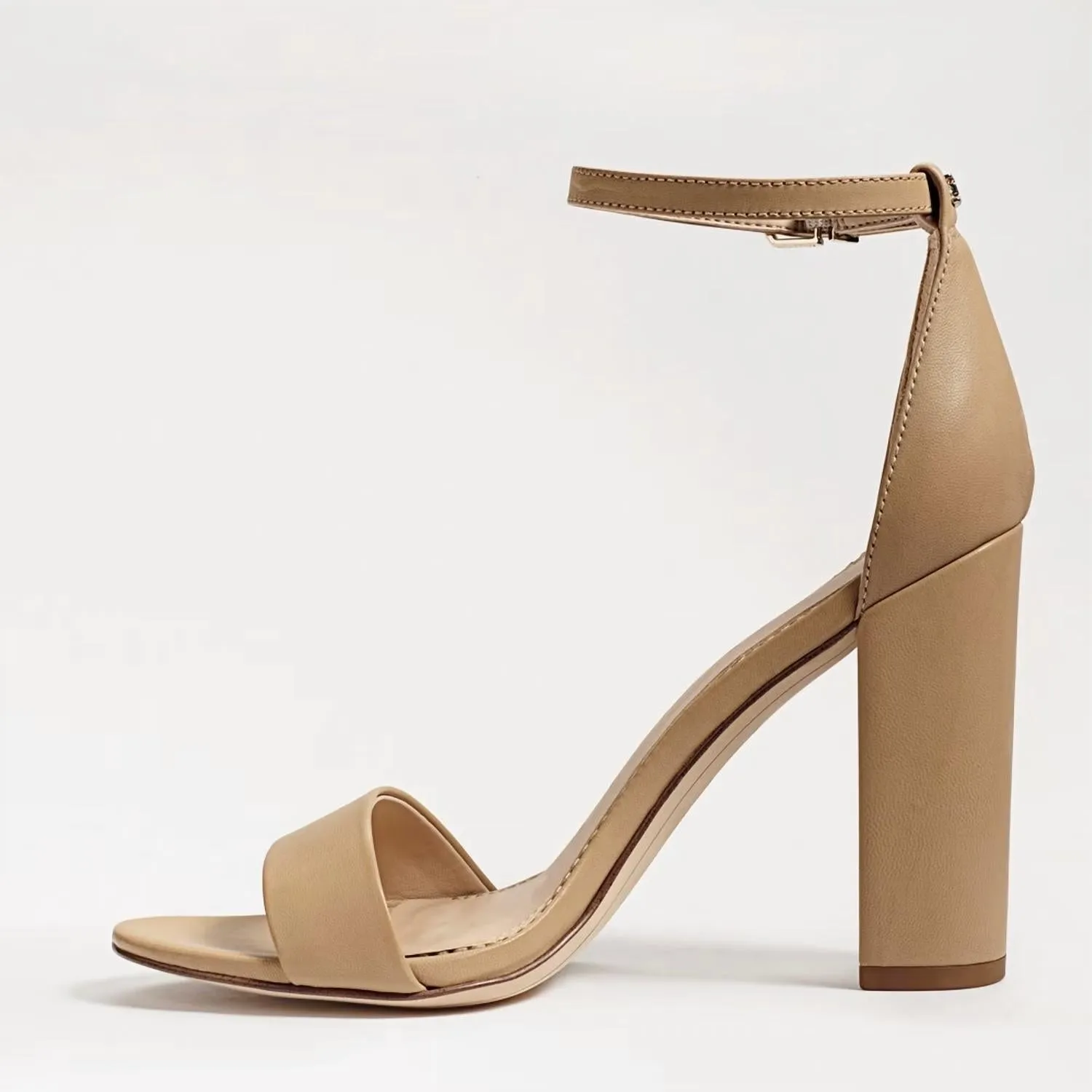 Yaro Block Heel Sandal In Soft Beige