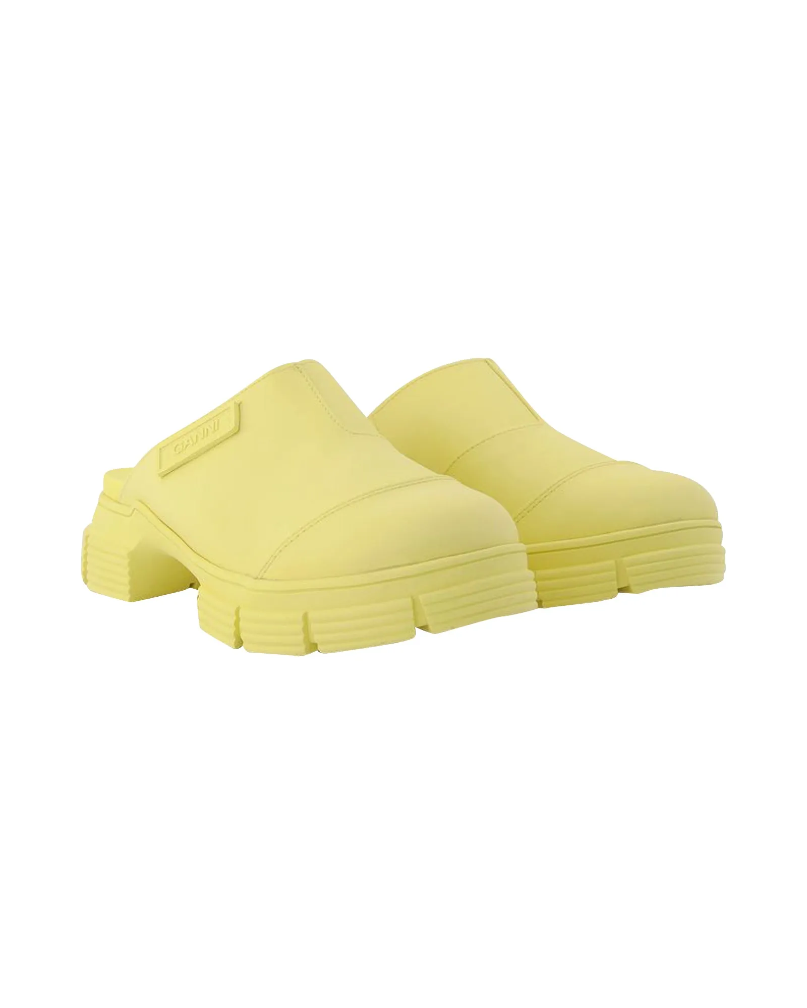 Yellow Recycled Rubber Retro Mules