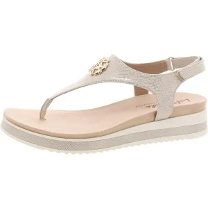 Zeeta Womens Metallic Open Toe Ankle Strap